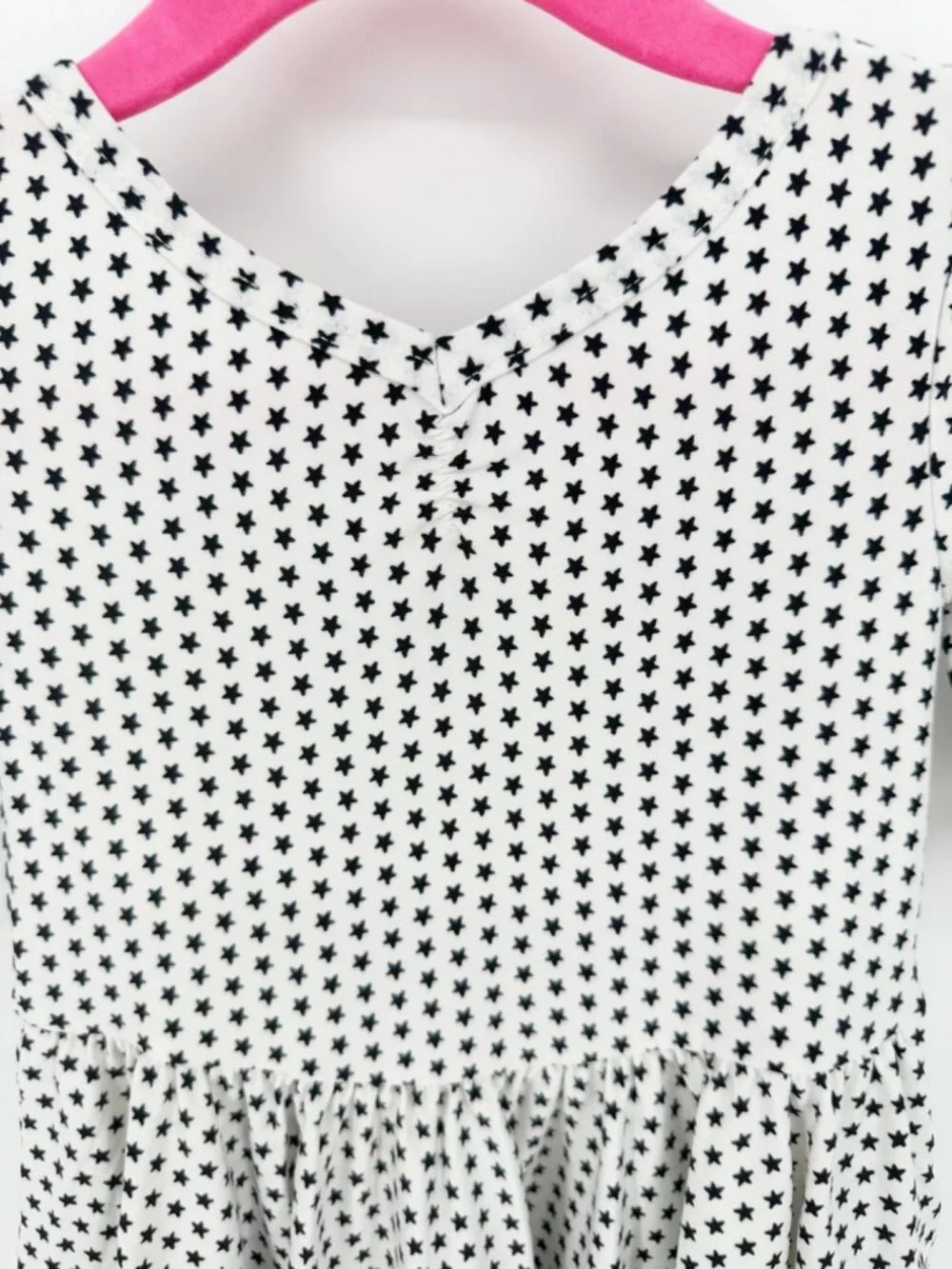 Dotdotsmile Girls Dress Size 12/24 Months White with Black Stars Print New With